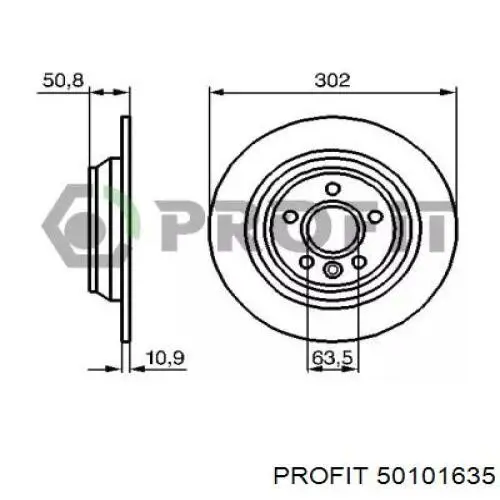Передние тормозные диски 50101635 Profit