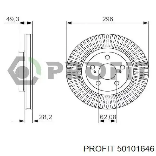 Передние тормозные диски 50101646 Profit