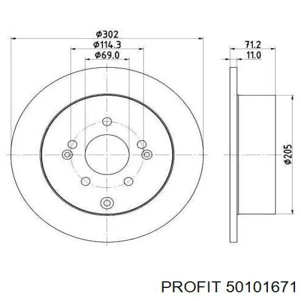 Задний тормозной диск Profit 50101671 цена, от 34.08 USD