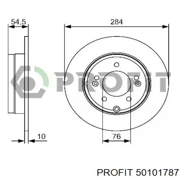 50101787 Profit диск тормозной задний