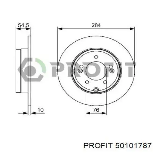 Disco de freno trasero 50101787 Profit