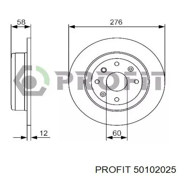 Тормозные диски 50102025 Profit