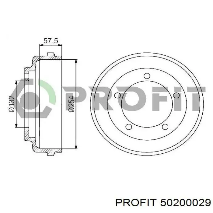 Тормозной барабан 50200029 Profit