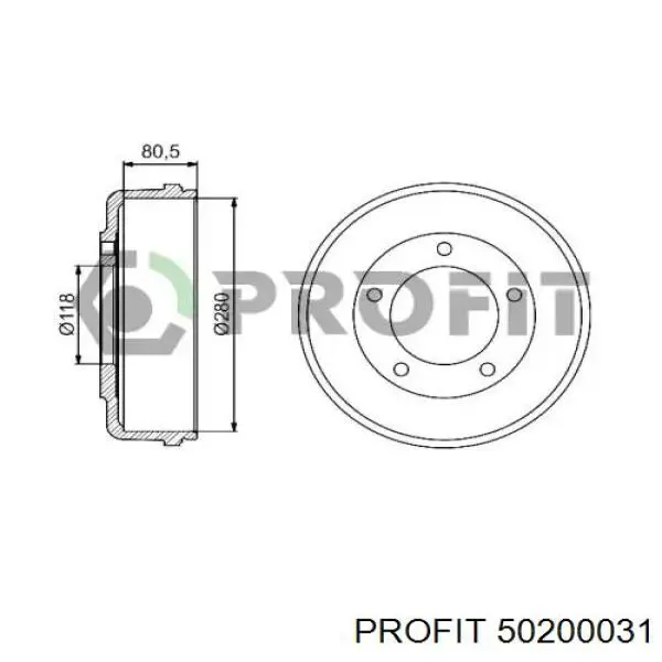 Тормозной барабан 50200031 Profit