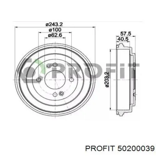 Тормозной барабан 50200039 Profit