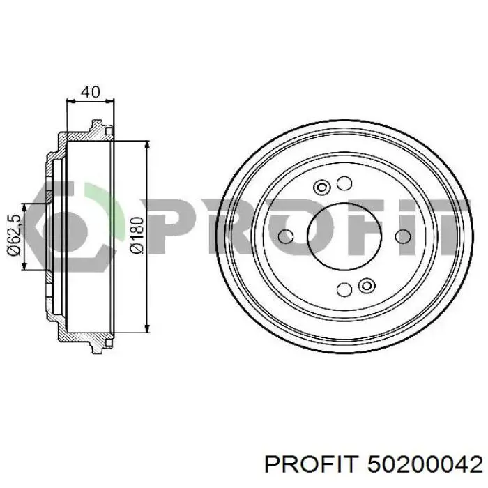 Тормозной барабан 50200042 Profit