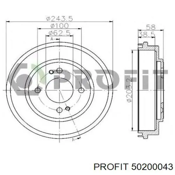 Тормозной барабан 50200043 Profit