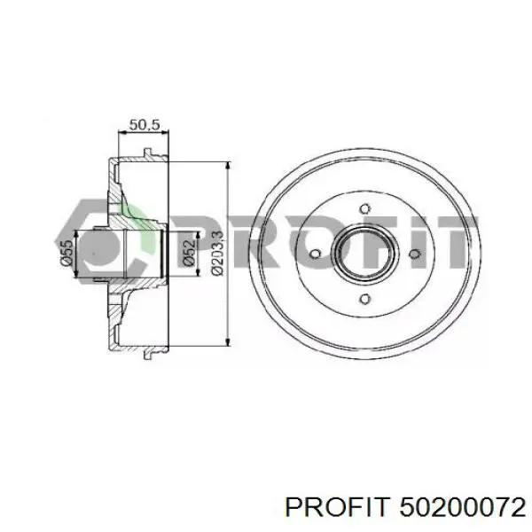 Тормозной барабан 50200072 Profit