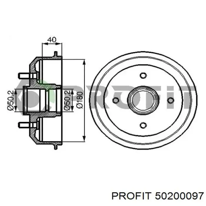 Барабан тормозной задний Profit 50200097 цена, от 40.40 USD