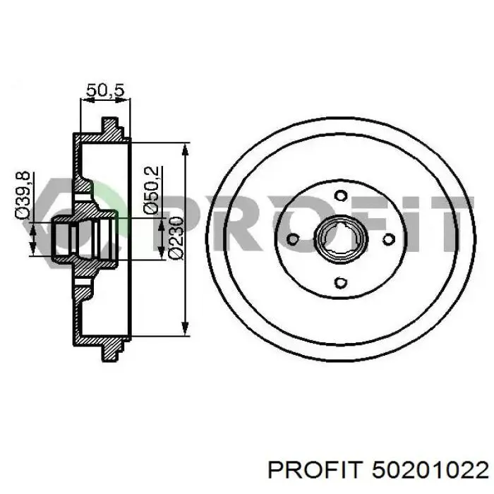 Тормозной барабан 50201022 Profit