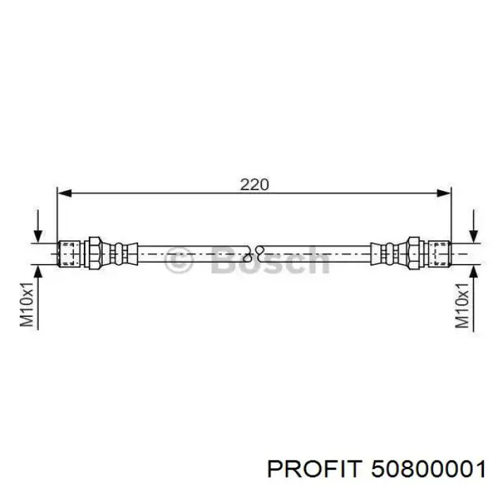 Шланг гальмівний передній 50800001 Profit
