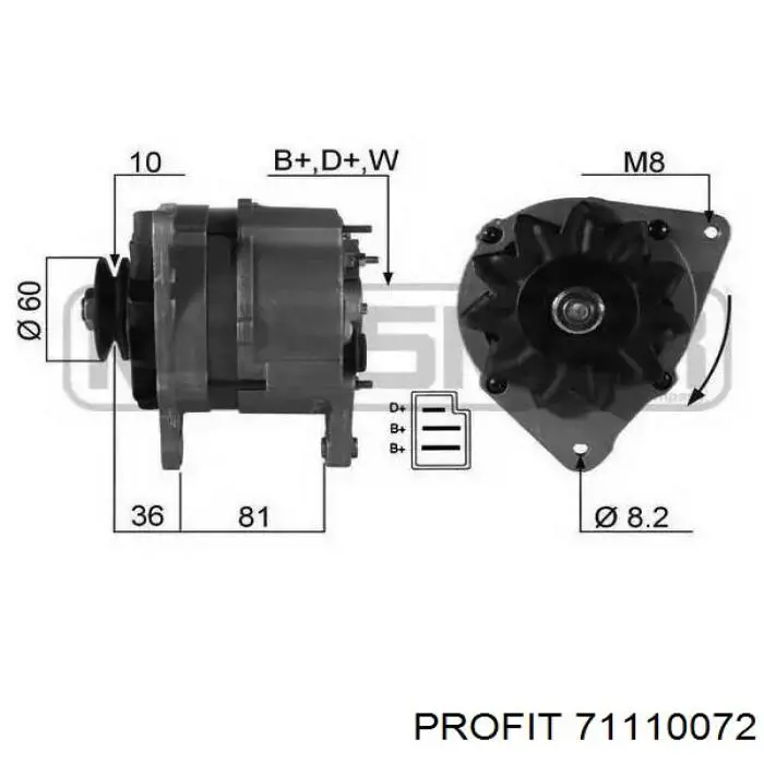 Автомобильный генератор Renault (RVI) 7701499463 цена, от 91.91 USD