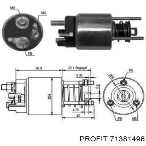 Relê retrator do motor de arranco Profit 71381496 preço, a partir de 15,78 USD
