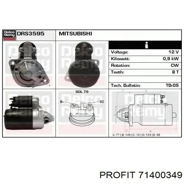 Escova do motor de arranco 81016782 Power MAX