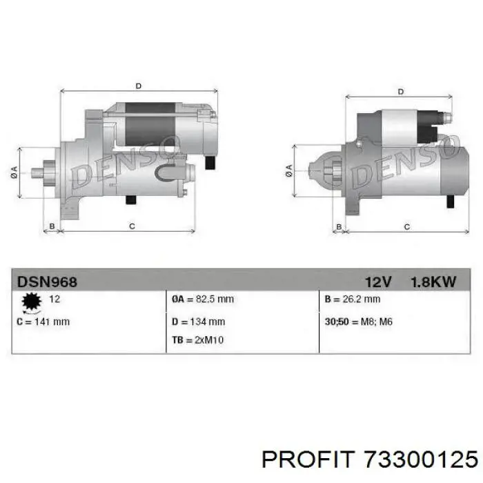 Бендикс стартера 73300125 Profit