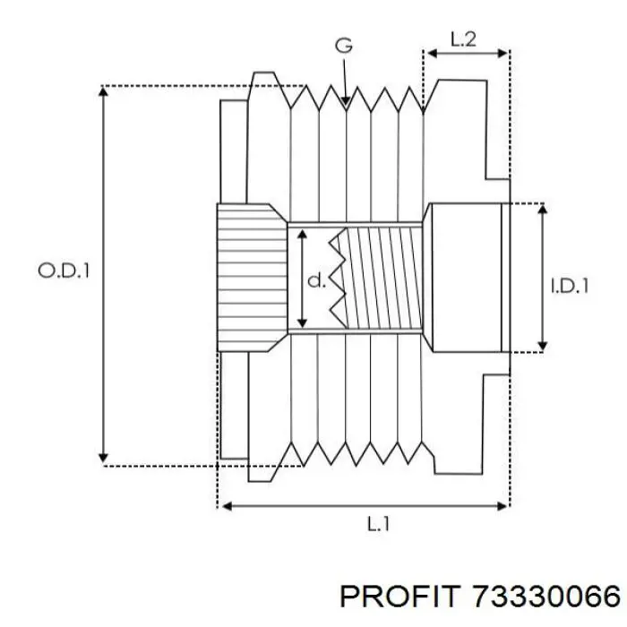 Шкив генератора 73330066 Profit