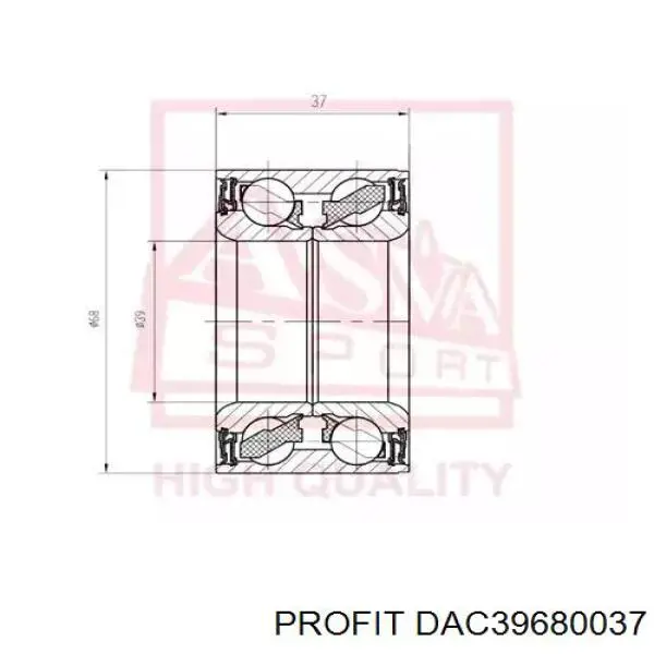Подшипник ступицы пер/зад Profit DAC39680037 цена, от 11.26 USD