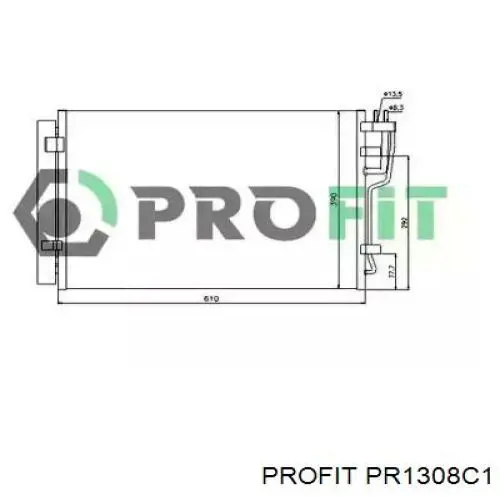 Радиатор кондиционера PR1308C1 Profit