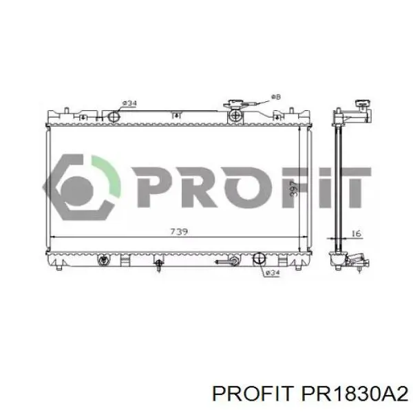Радиатор охлаждения двигателя Profit PR1830A2