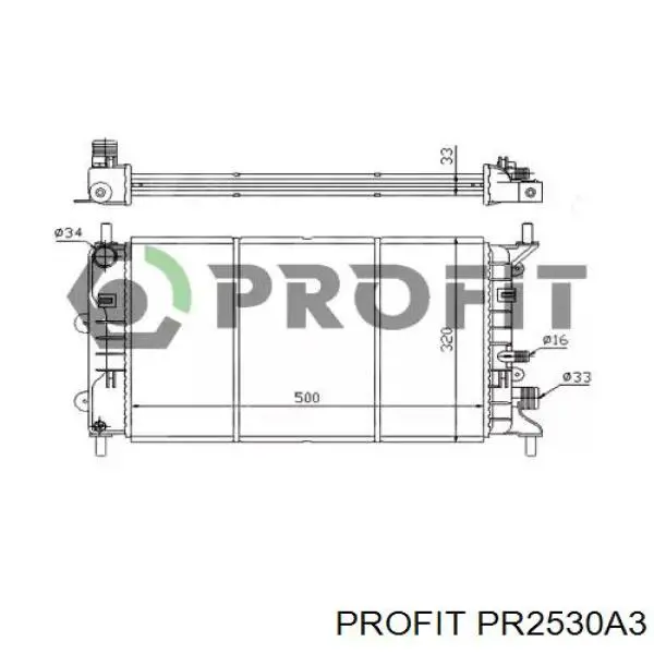 PR 2530A3 Profit radiador de esfriamento de motor