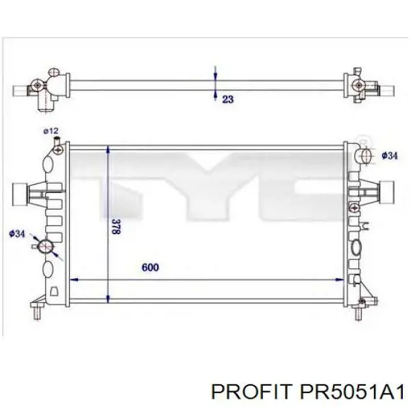 Радиатор охлаждения двигателя Profit PR5051A1 цена, от 48.92 USD