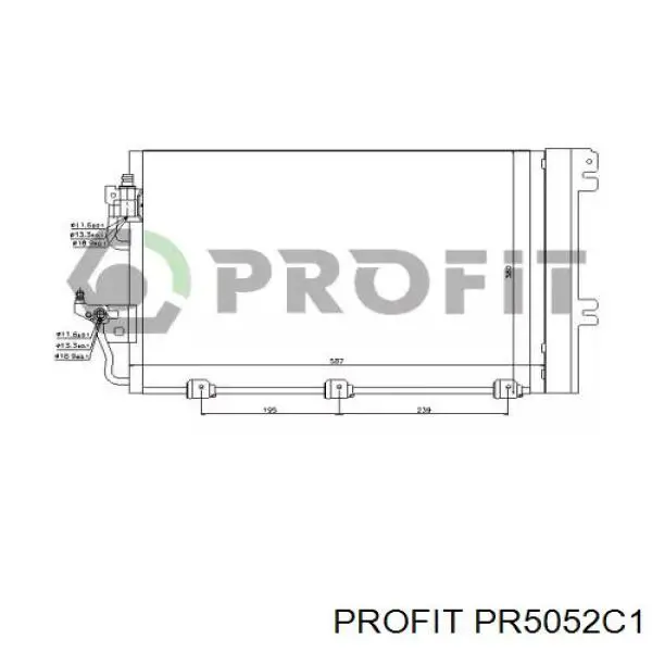 Радиатор кондиционера PR5052C1 Profit