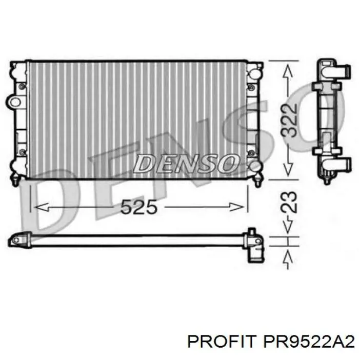 Радиатор охлаждения двигателя Profit PR9522A2 цена, от 33.82 USD
