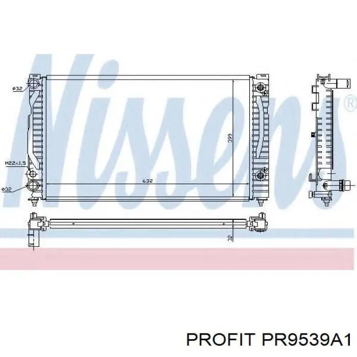 Радиатор охлаждения двигателя Profit PR9539A1 цена, от 62.78 USD
