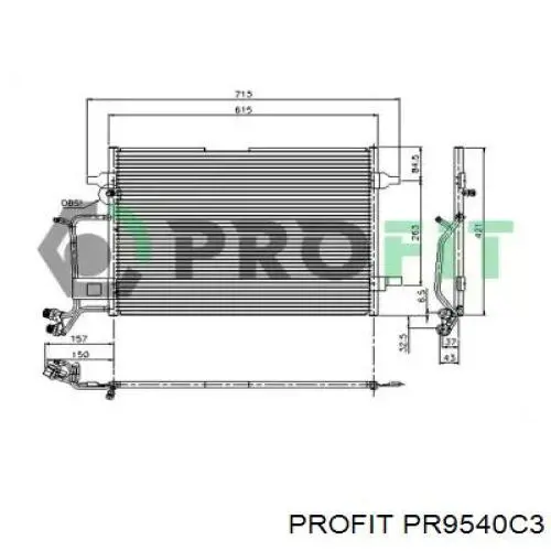 PR9540C3 Profit радиатор кондиционера