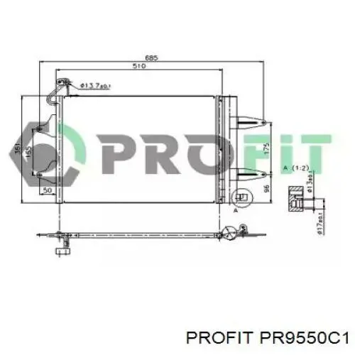 PR9550C1 Profit радиатор кондиционера