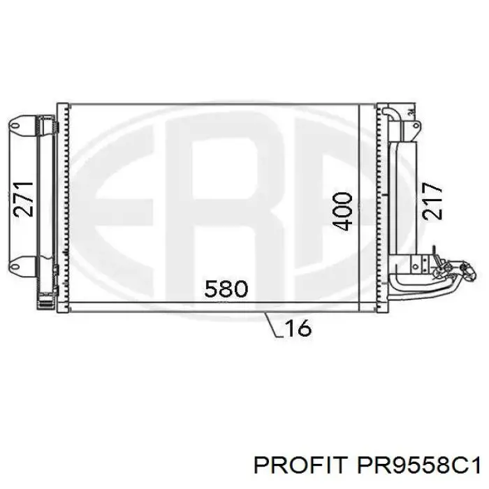 Радиатор кондиционера PR9558C1 Profit