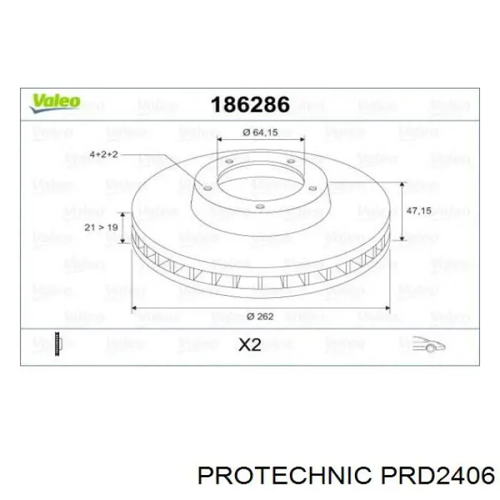 Тормоз дисковый передний Protechnic PRD2406 цена, от 31.05 USD