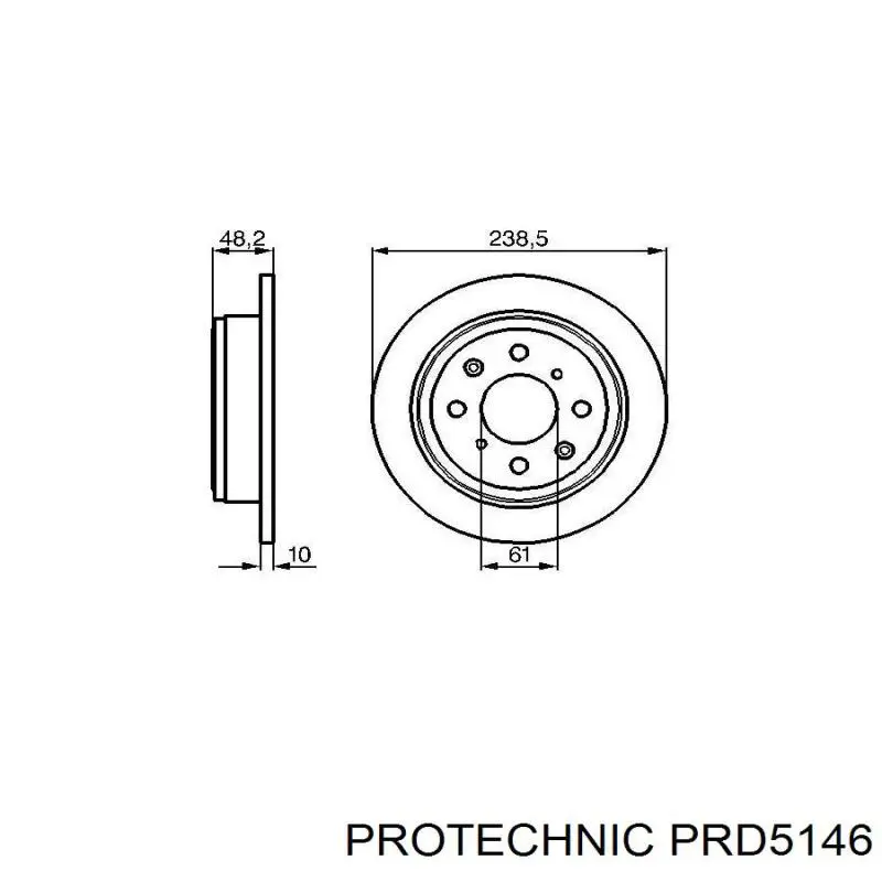 Купить PRD5146 Protechnic Диск тормозной задний
