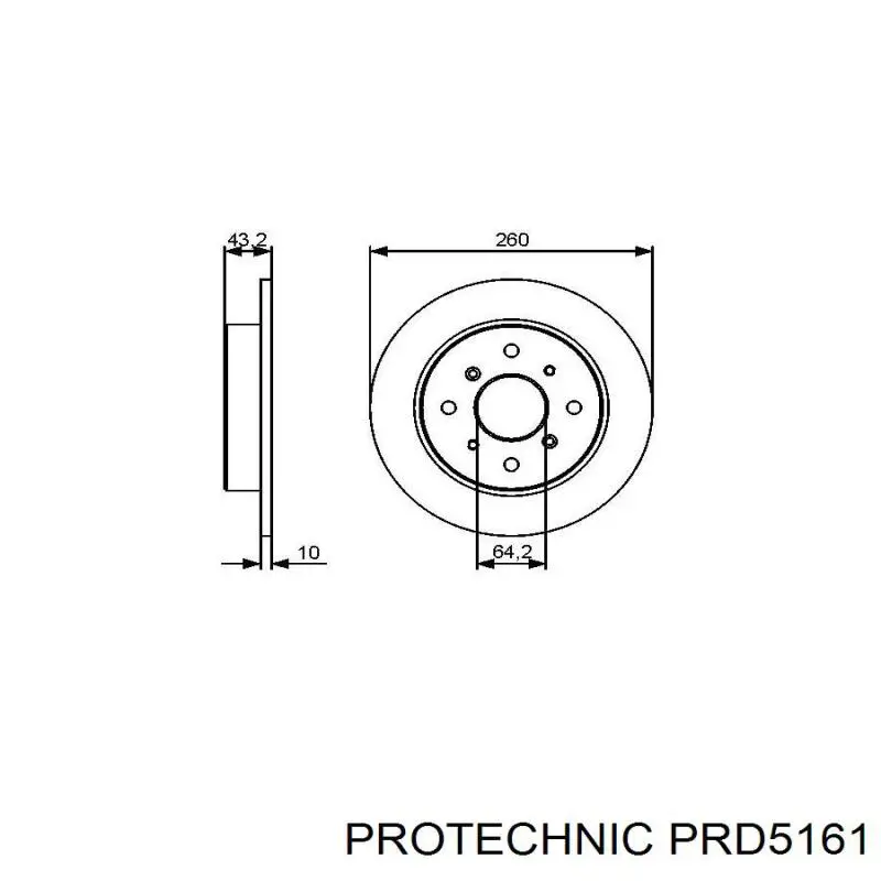 Купить PRD5161 Protechnic Диск тормозной задний