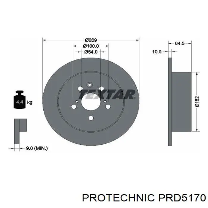 Задний дисковый тормоз Protechnic PRD5170