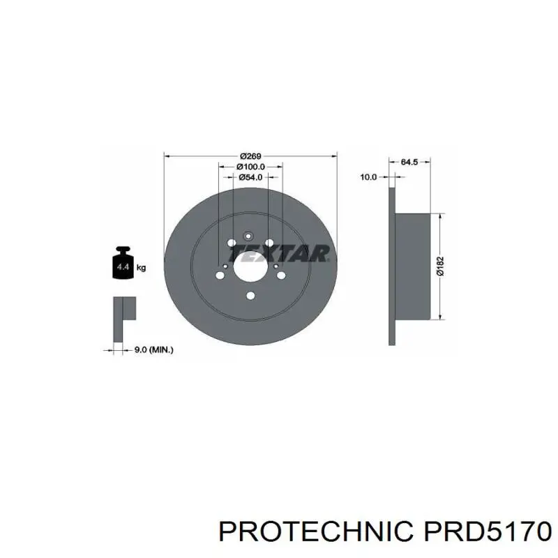 Тормозные диски PRD5170 Protechnic