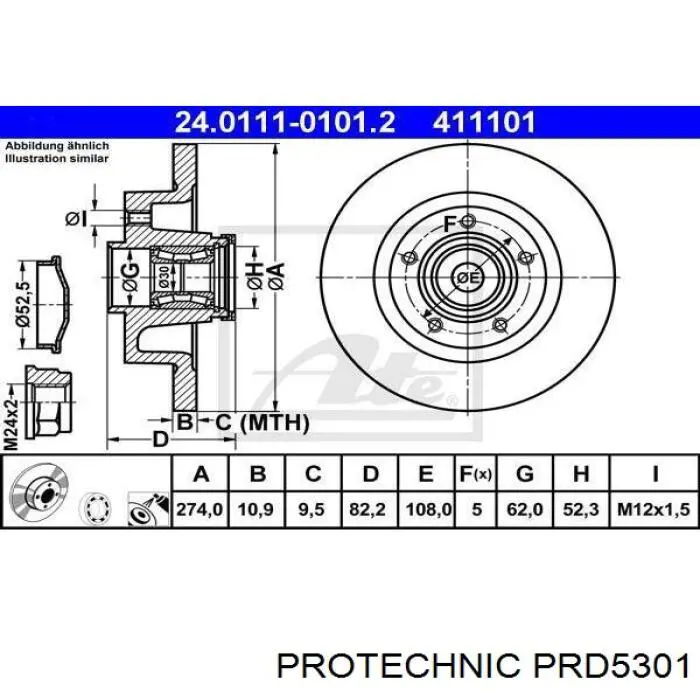 Купить PRD5301 Protechnic Диск тормозной задний