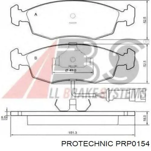 Колодки Protechnic PRP0154 цена, от 15.19 USD