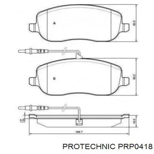 Тормозные колодки Protechnic PRP0418