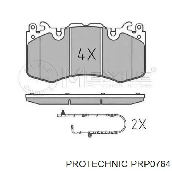 PRP0764 Protechnic Колодки тормозные дисковые комплект