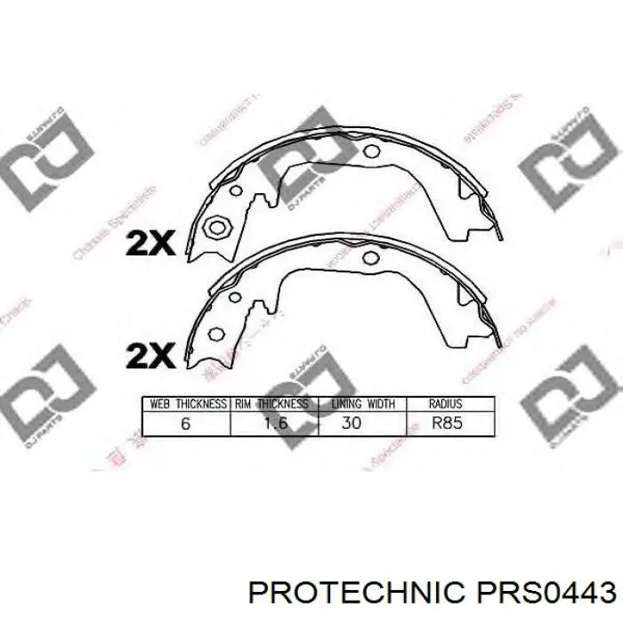 PRS0443 Protechnic Тормозные колодки ручника