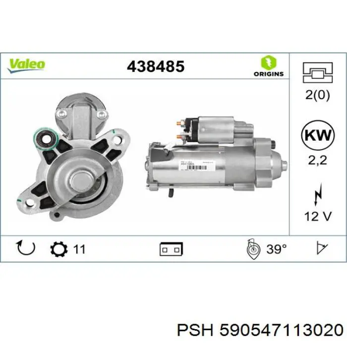 Motor de arranque 590547113020 PSH