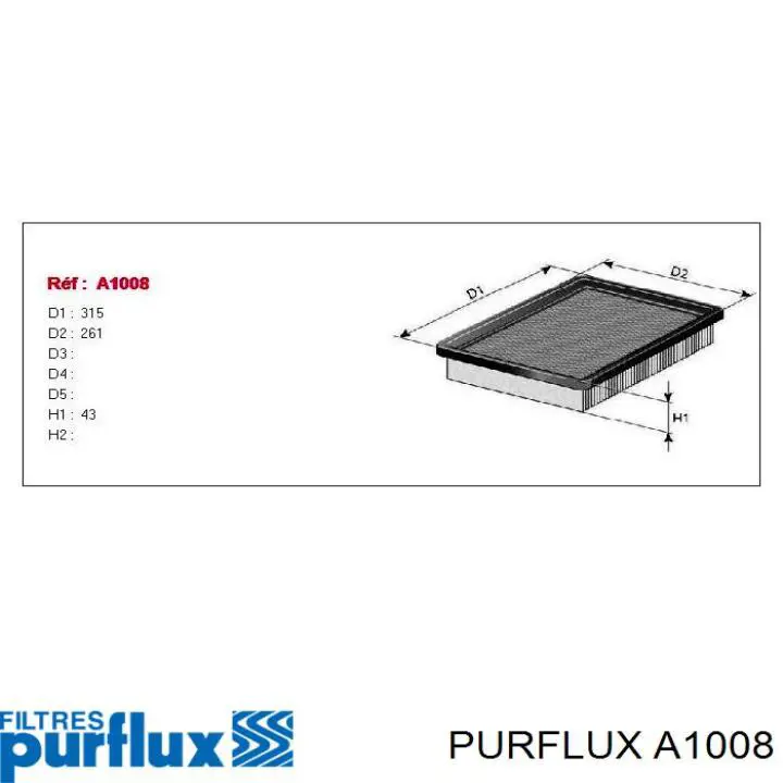 A1008 Purflux воздушный фильтр