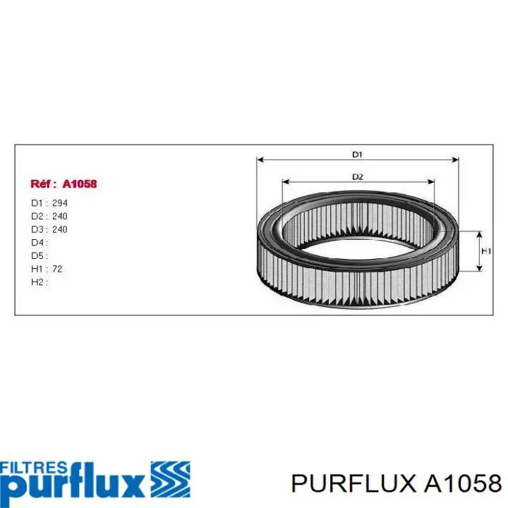 A1058 Purflux воздушный фильтр