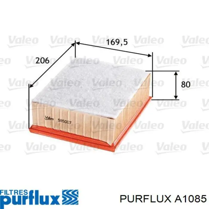 Элемент воздушного фильтра Purflux A1085 цена, от 4.31 USD