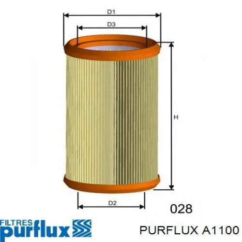 Filtro de aire A1100 Purflux