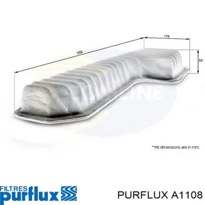 A1108 Purflux Воздушный фильтр двигателя