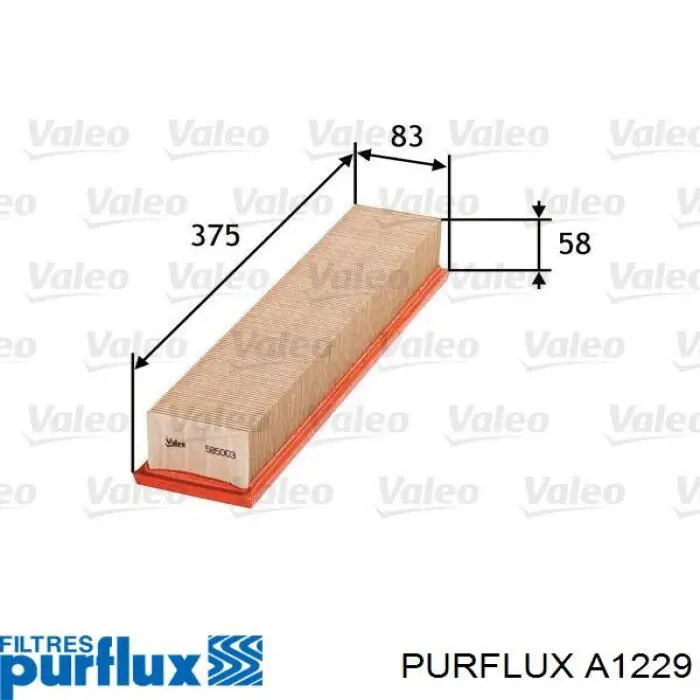 Воздушный фильтр A1229 Purflux