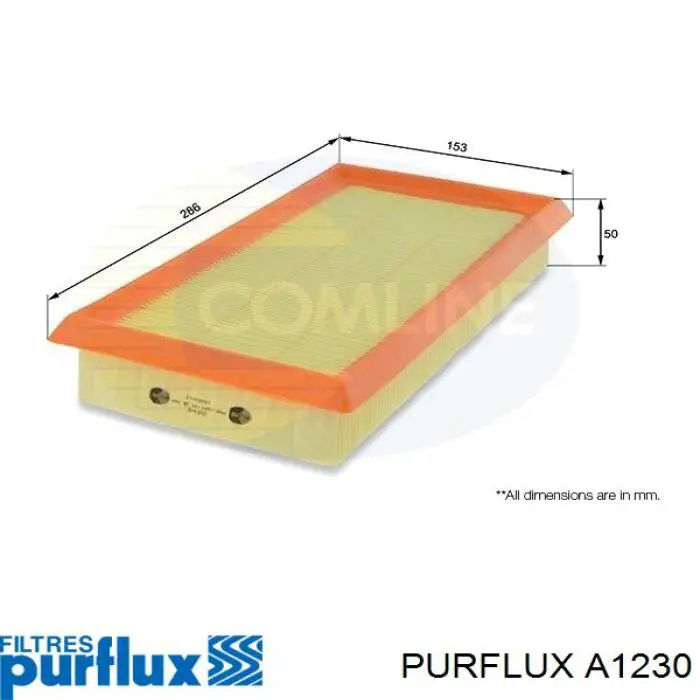 A1230 Purflux Воздушный фильтр двигателя