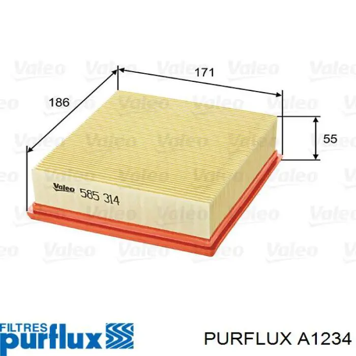 Элемент воздушного фильтра Purflux A1234 цена, от 7.84 USD